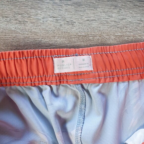 Public Record Tropical Floral Men Swim Trunk Elastic Waistband Drawstring Size M - Picture 3 of 6